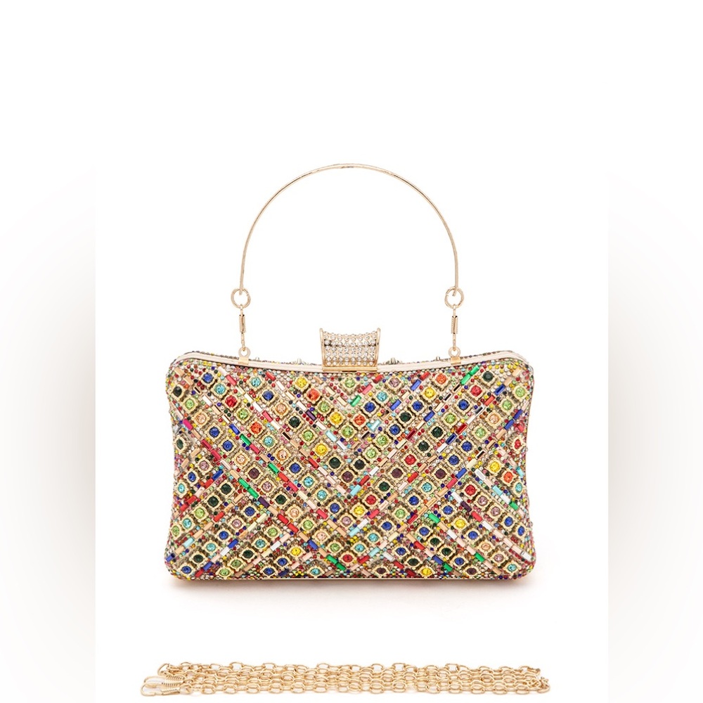 Rhinestone Top Handle Clutch - Picture 3 of 6